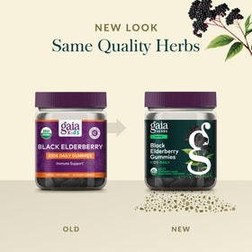 Gaia Herbs Gummies de Sureau Noir, gummies en forme de baies