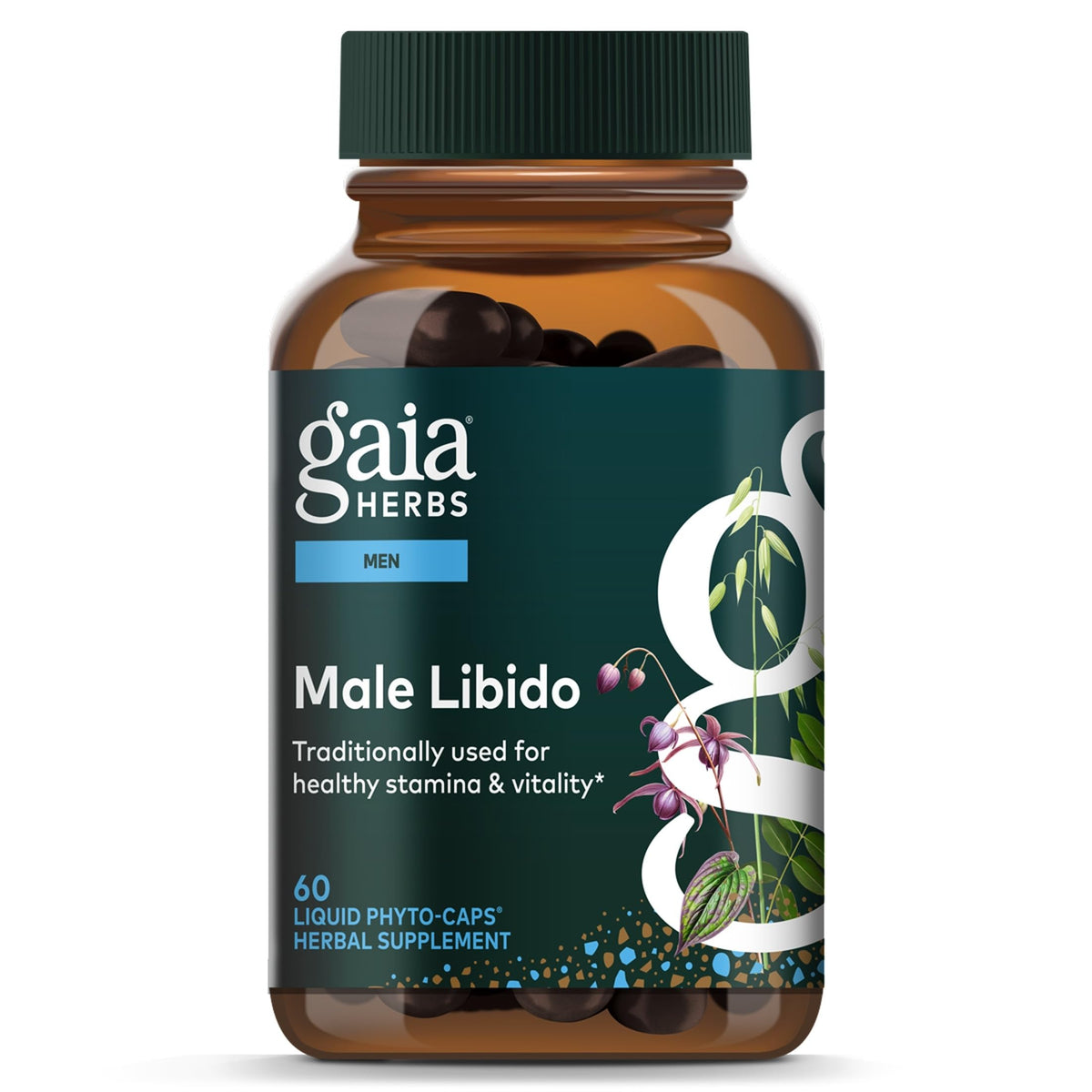 Gaia Herbs Homme Libido 60 capsules végétales, vue de face