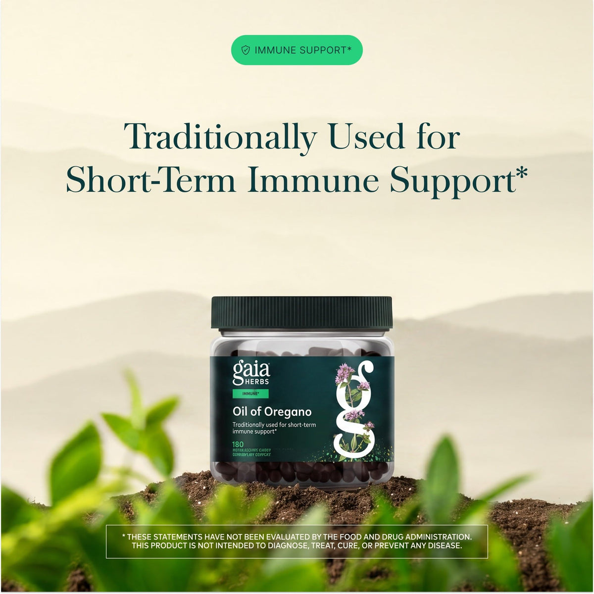 Gaia Herbs Huile d'Origan 230 mg capsules végétales ouvertes