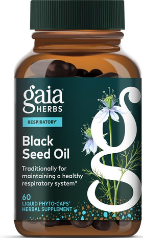 Gaia Herbs Huile de Graines Noires 60 Capsules Végétales - vue avant