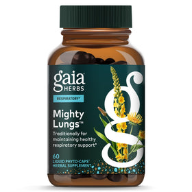 Gaia Herbs Mighty Lungs 60 capsules végétales vue de face