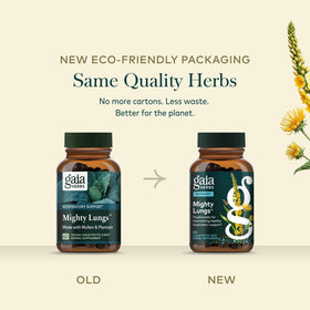 Gaia Herbs Mighty Lungs avec d'autres compléments alimentaires