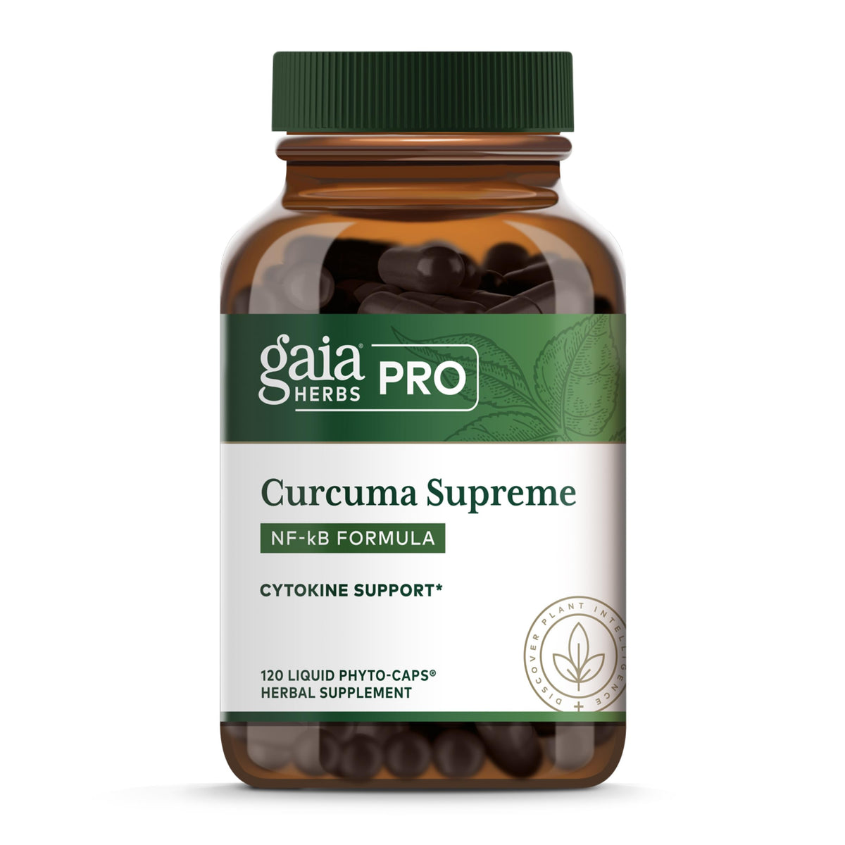 GAIA HERBS PRO Curcuma 120 capsules en vue de face
