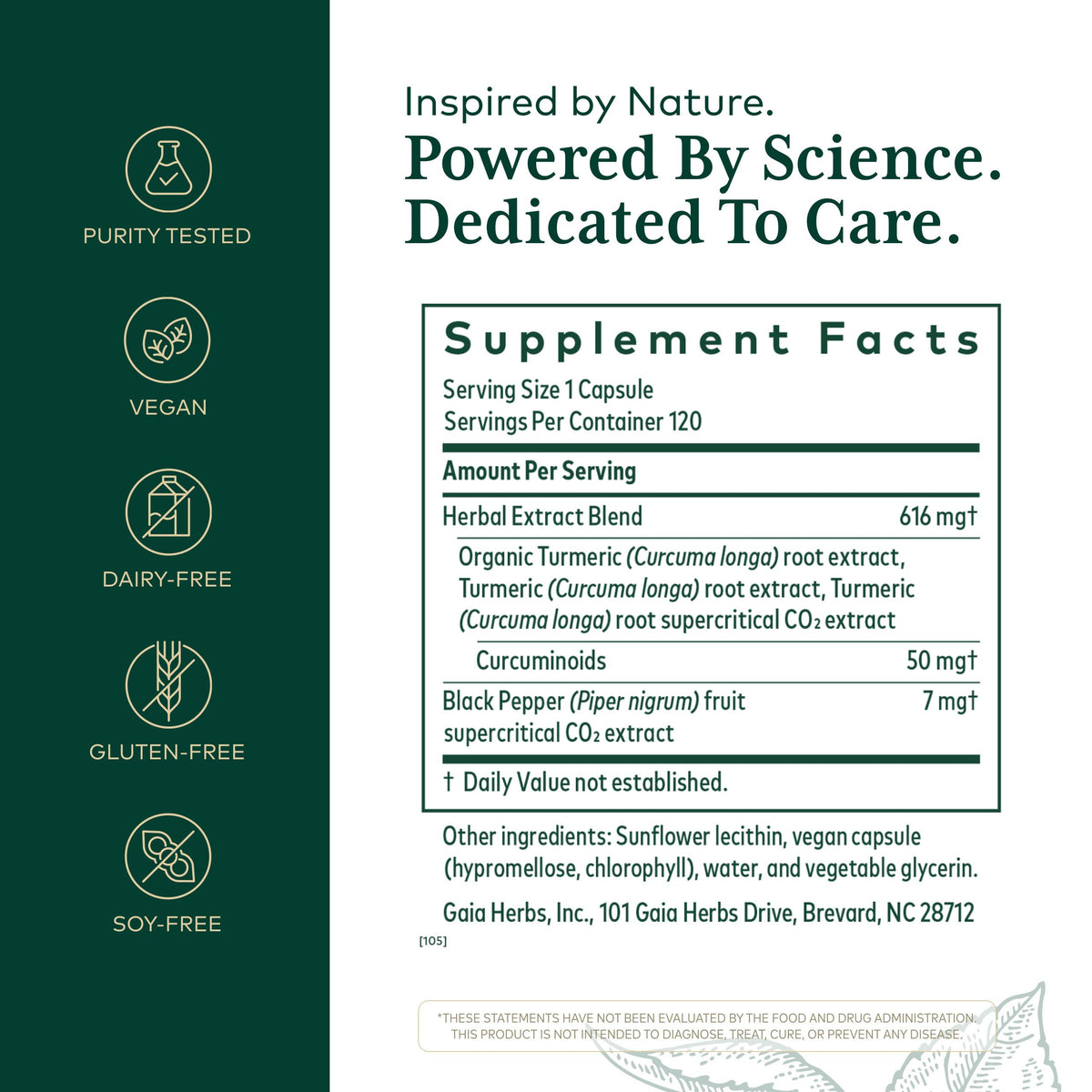GAIA HERBS PRO Curcuma capsules avec étiquette visible