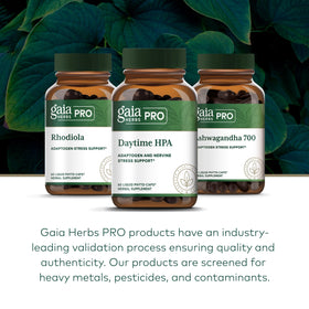 Gaia Herbs Pro Daytime HPA en usage quotidien avec d'autres compléments
