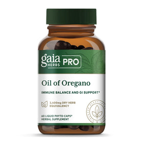 Gaia Herbs PRO Huile d'Origan 60 capsules végétaliennes, vue de face