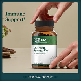 Gaia Herbs PRO Quercetin Synergy 500 vue de côté du flacon