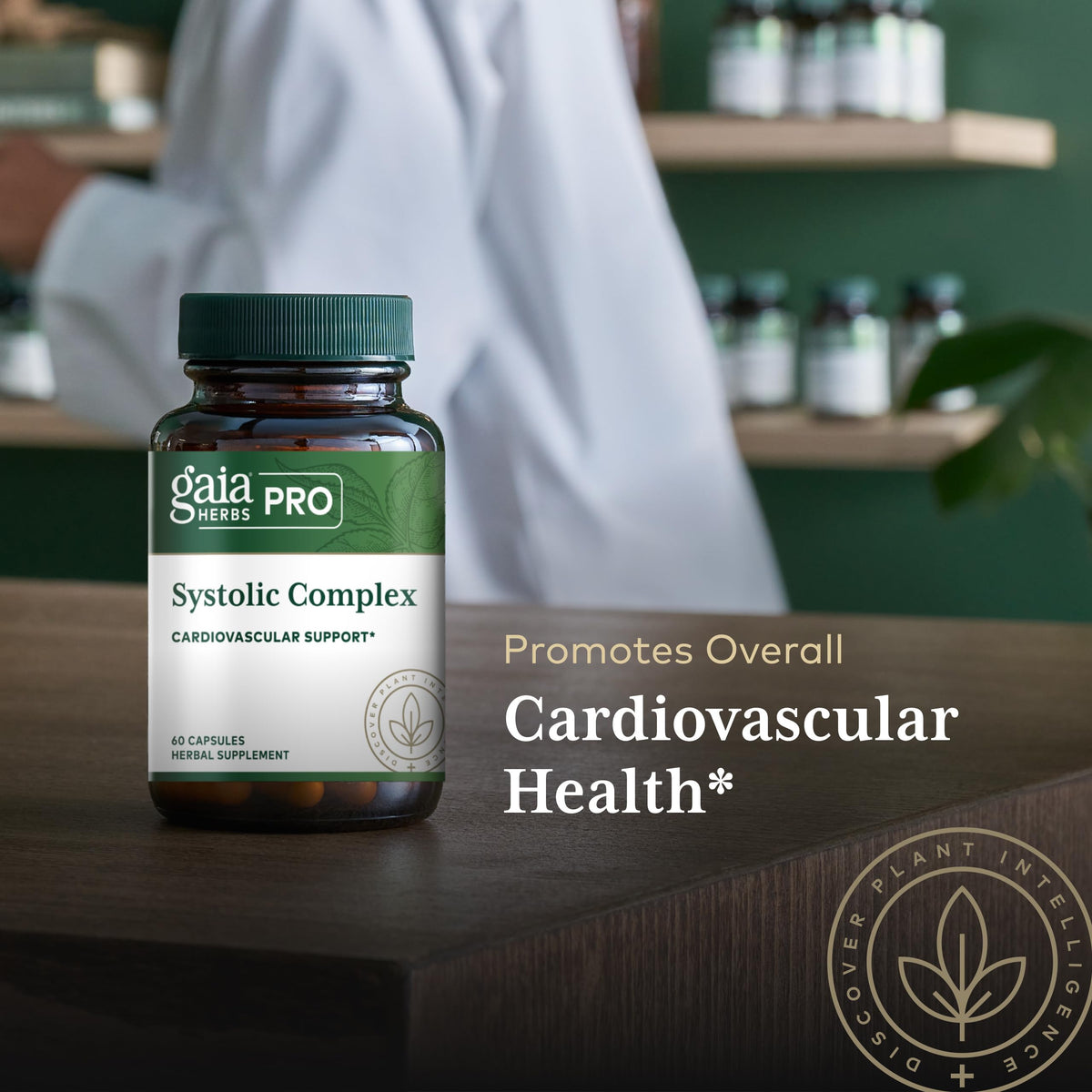 Gaia Herbs PRO Systolic Complex sur fond naturel