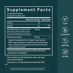 Gaia Herbs Prostate Santé capsules végétales sur un fond neutre