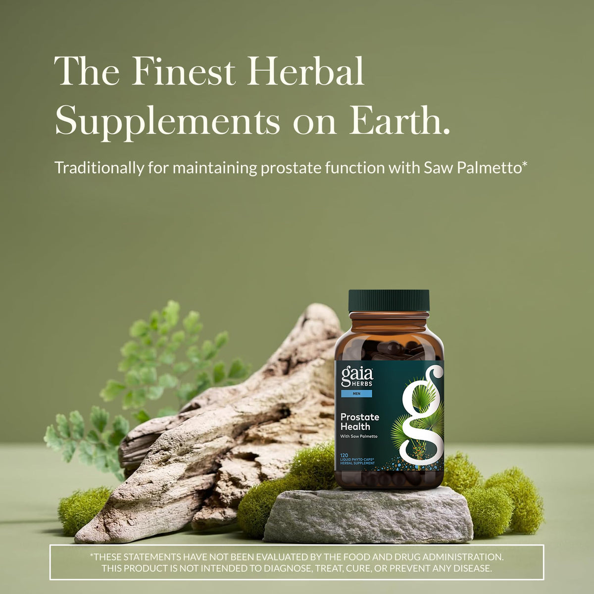 Gaia Herbs Prostate Santé flacon avec capsules à l'intérieur
