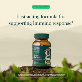 Gaia Herbs Quick Defense capsules végétales sur fond blanc