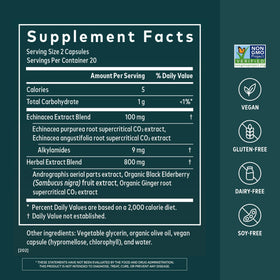 Gaia Herbs Quick Defense emballage avec ingrédients