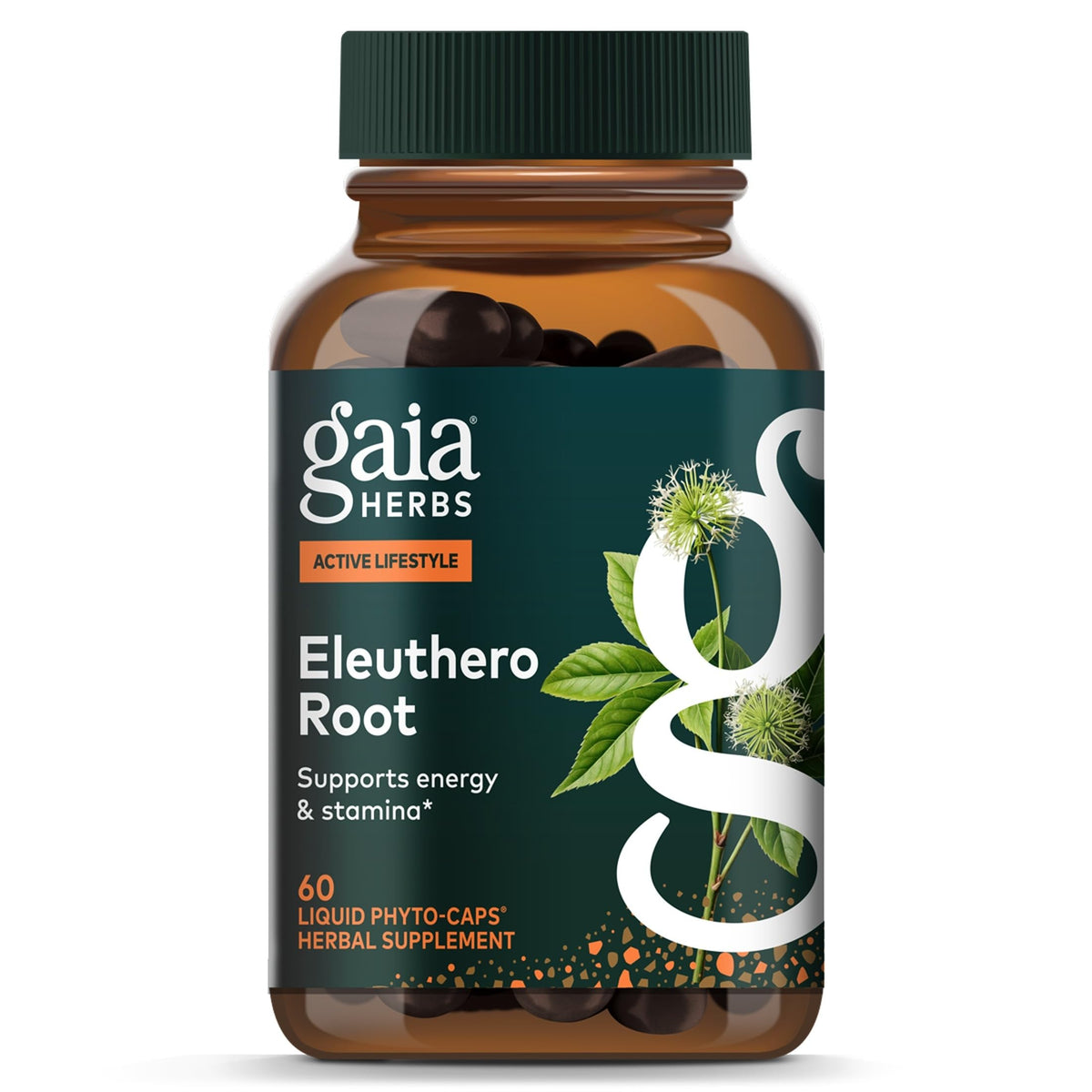 Gaia Herbs Racine d'Éleuthéro 60 capsules végétales, vue de face