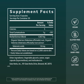 Gaia Herbs Racine de Valériane 60 Capsules Végétales étiquette