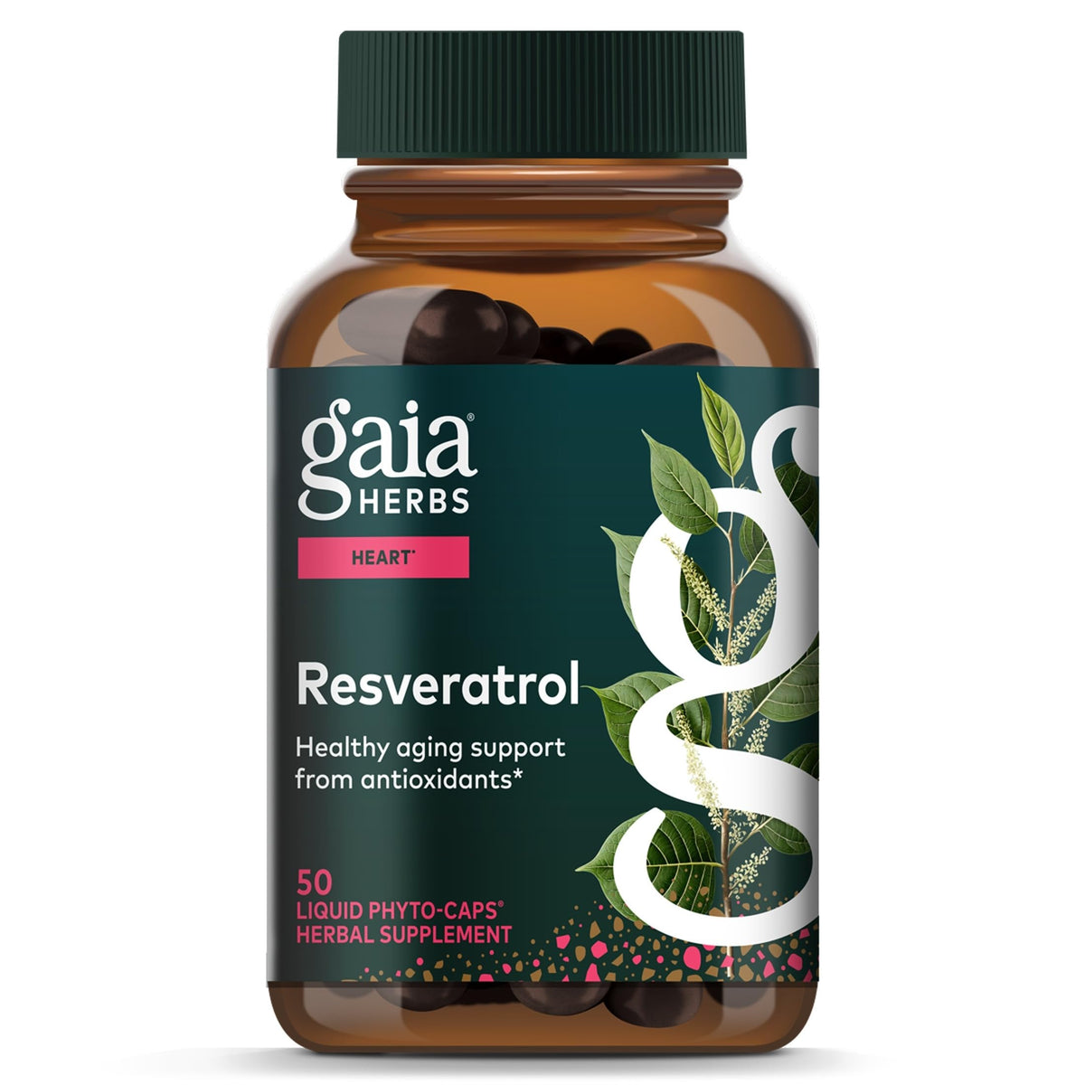 Gaia Herbs Resveratrol 50 capsules vue de face