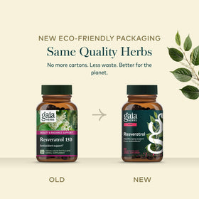 Gaia Herbs Resveratrol sur une table avec des plantes