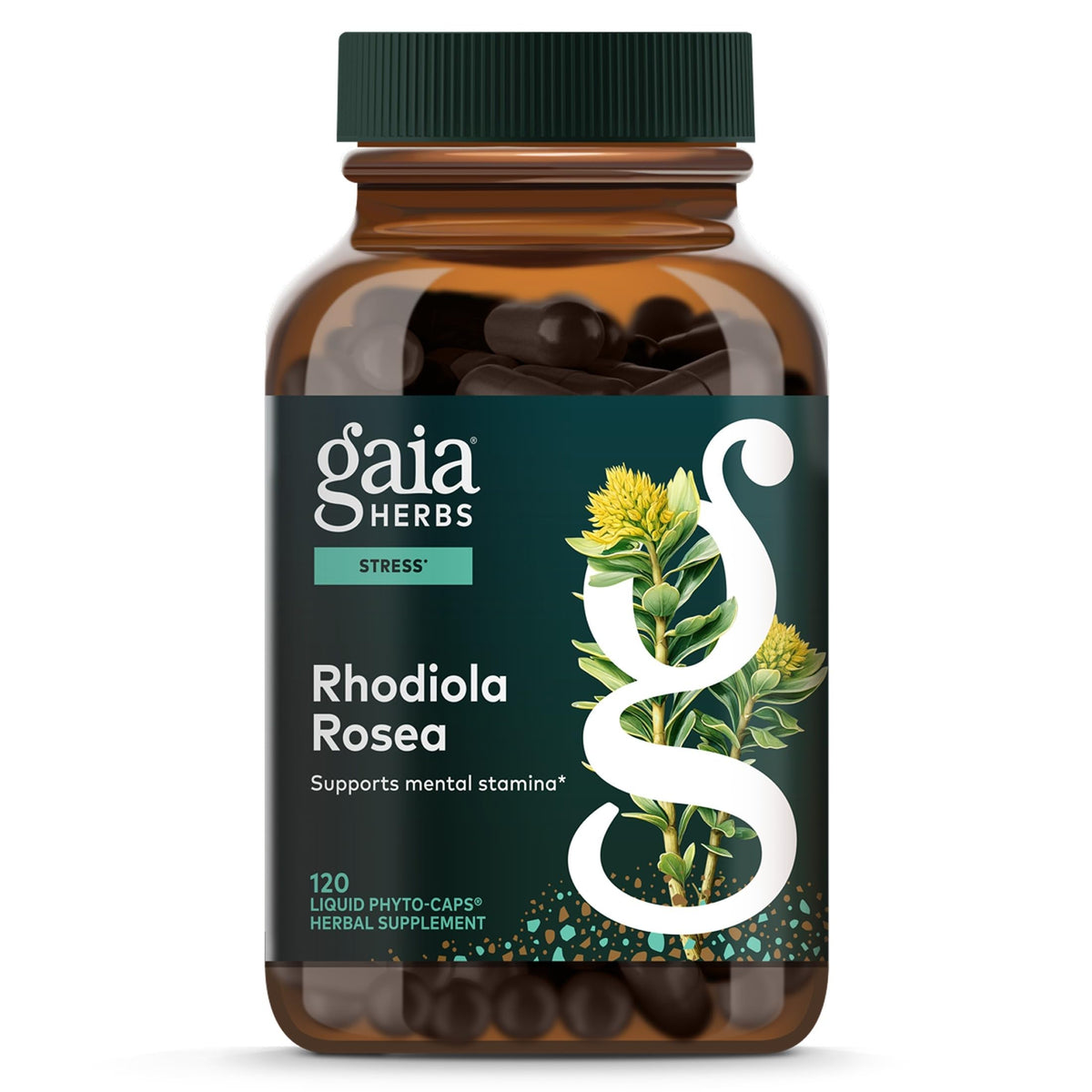 Gaia Herbs Rhodiola Rosea 120 capsules vue de face
