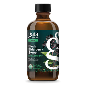 Gaia Herbs Sirop de Sureau Noir 160 ml vue avant avec étiquette