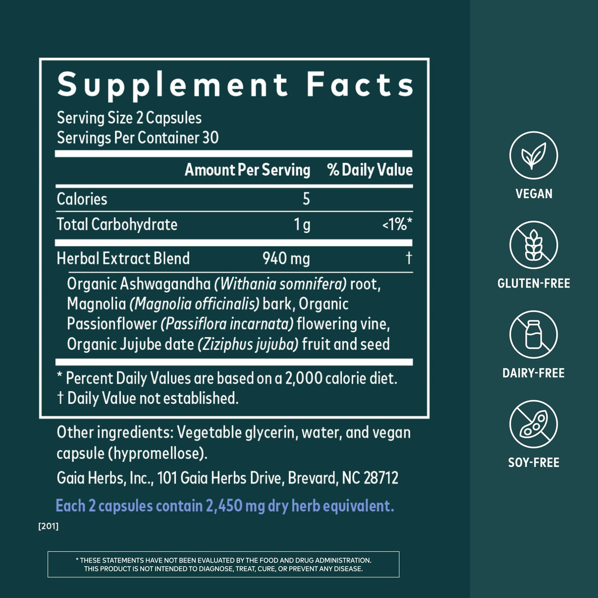 Gaia Herbs SleepThru 60 gélules végétales emballage