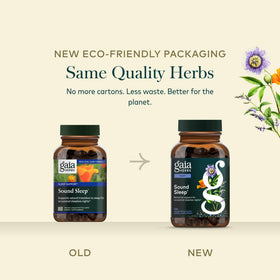 Gaia Herbs Sound Sleep 120 capsules vegan, vue de côté