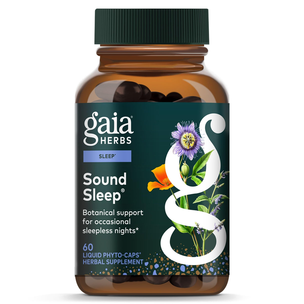 Gaia Herbs Sound Sleep 60 gélules végétales vue de face