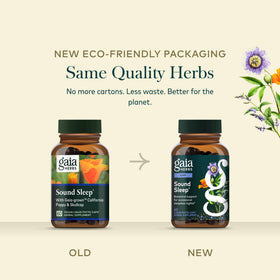 Gaia Herbs Sound Sleep gélules végétales en gros plan