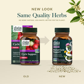 Gaia Herbs Soutien Cycle Féminin, capsules avec une main pour échelle