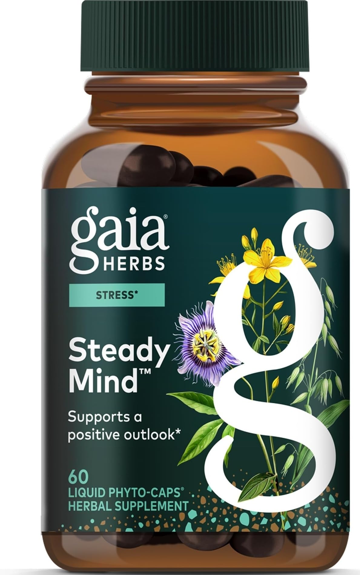 Gaia Herbs Steady Mind 60 capsules végétales en boîte