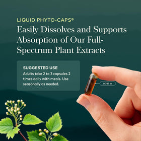 Gaia Herbs Turmeric Sinus Support capsules with a measuring spoon