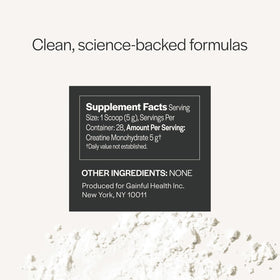 Gainful Poudre de Créatine Monohydrate 5g, mesure à côté du produit