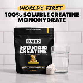 GAINS IN BULK Créatine Monohydrate Instantanée 30 Portions Citron avec cuillère doseuse