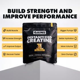 GAINS IN BULK Créatine Monohydrate Instantanée 30 Portions Citron emballage