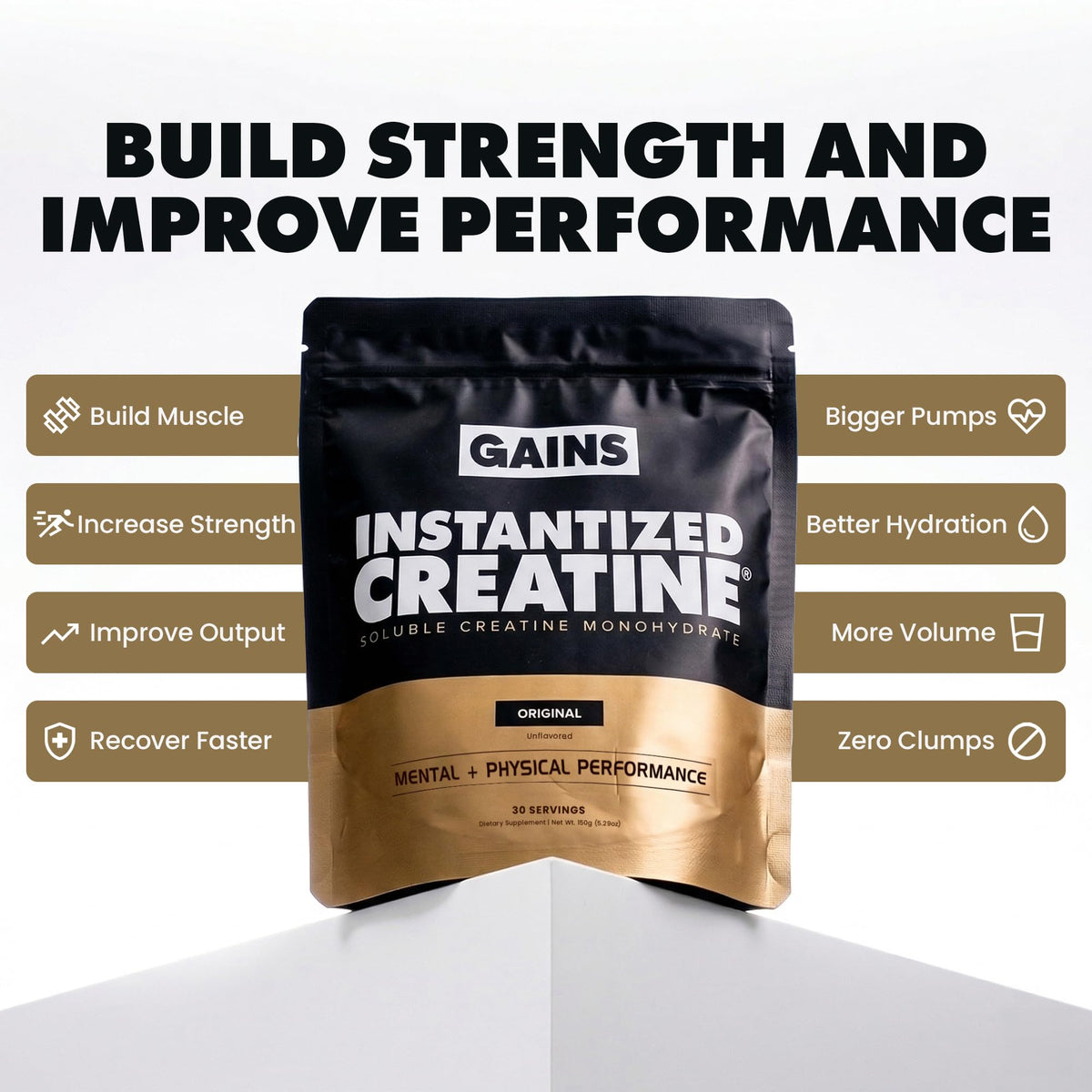 GAINS IN BULK Créatine Monohydrate Instantanée 520g arrière