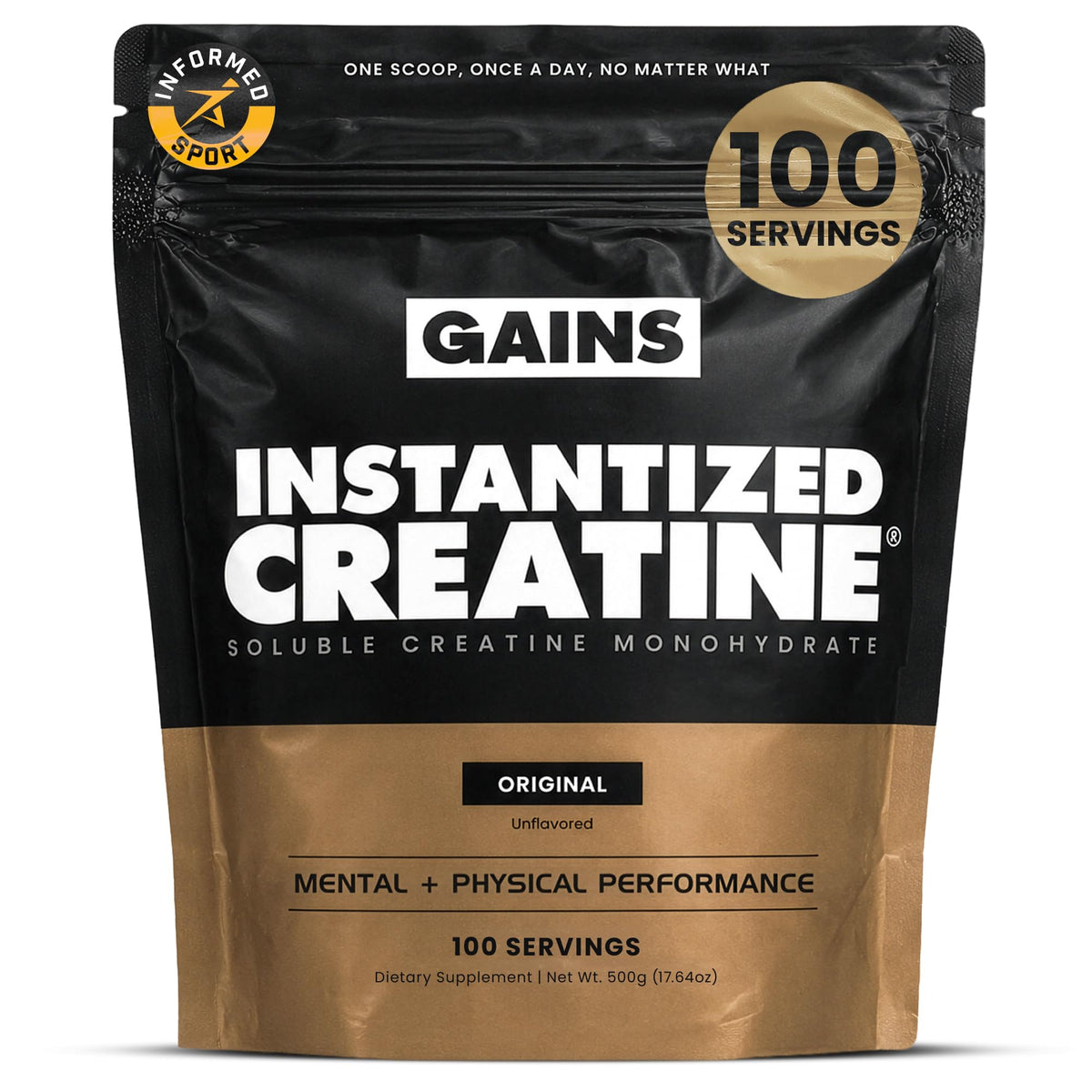 GAINS IN BULK Créatine Monohydrate Instantanée 520g vue de face