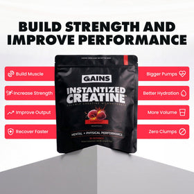 GAINS IN BULK Créatine Monohydrate Instantanée Framboise étiquette