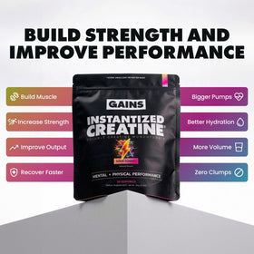 GAINS IN BULK Créatine Monohydrate Instantanée scoop with powder