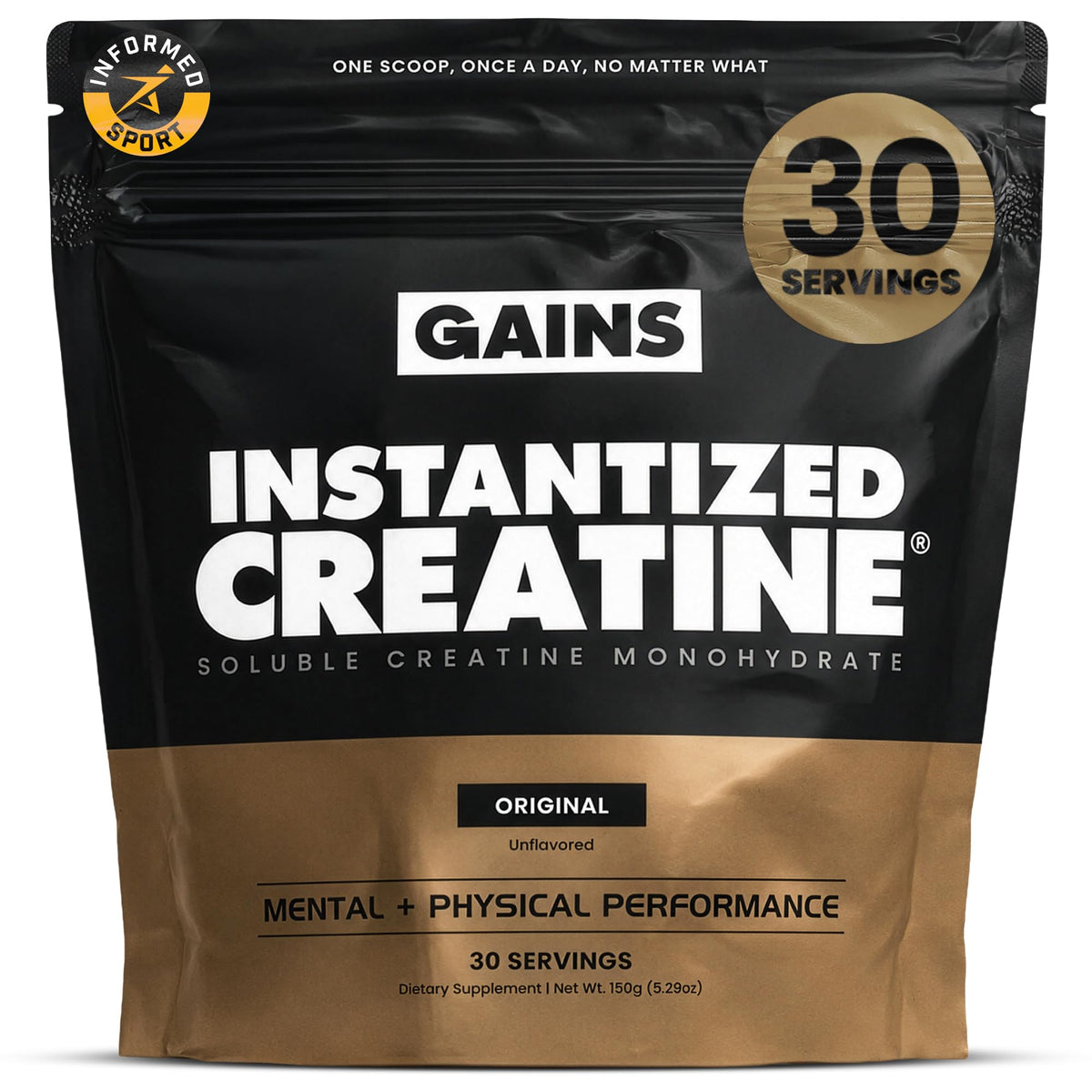 GAINS IN BULK Créatine Monohydrate Instantanée vue de face