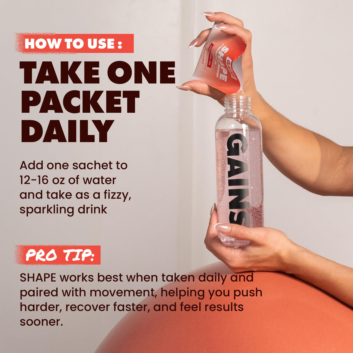 GAINS IN BULK SHAPE Créatine pour Femmes goût Fraise Fizz