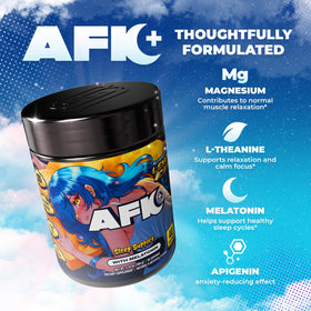 Gamer Supps AFK+® complément alimentaire en poudre dans un verre