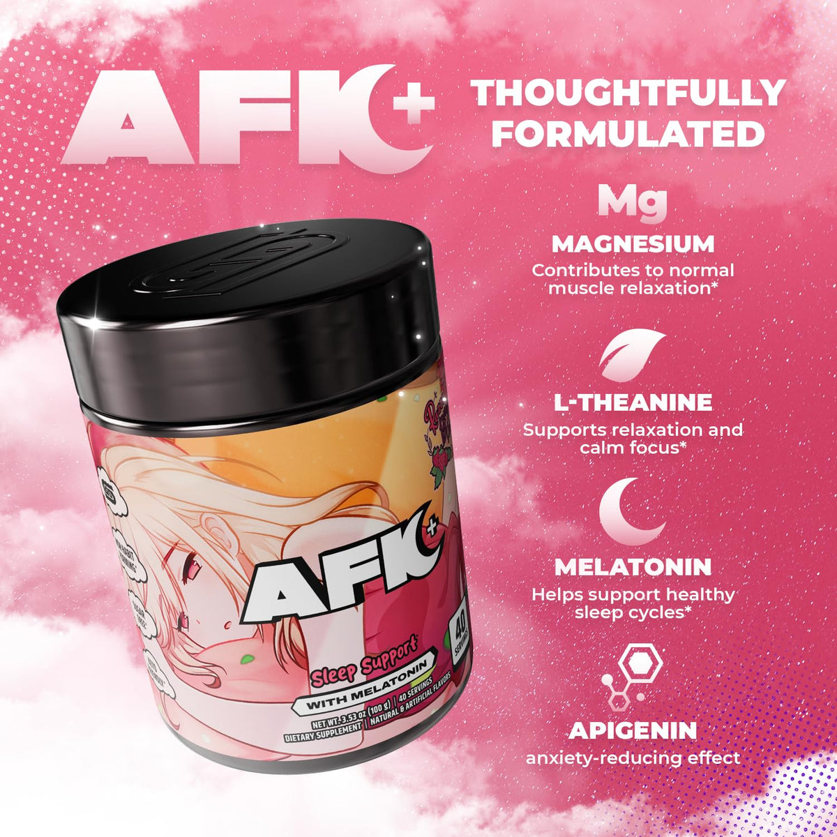 Gamer Supps AFK+® Melatonin nutrition facts label