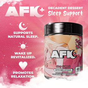 Gamer Supps AFK+® Melatonin Razzz Berry Sorbet powder scoop