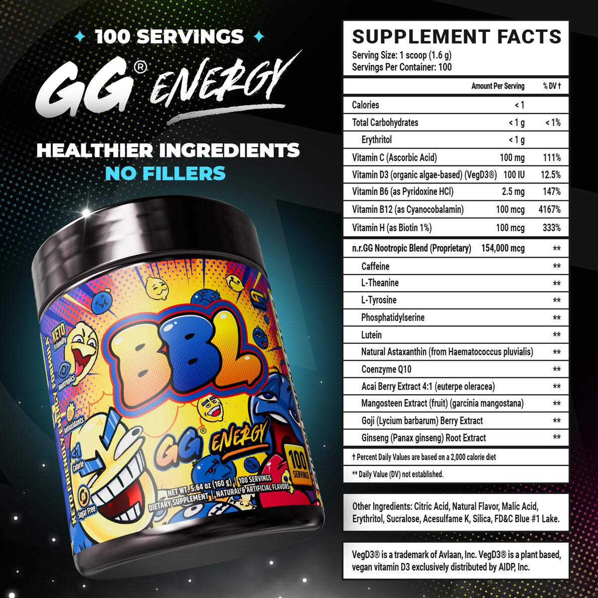 Gamer Supps GG Energy BBL Clooless mélange dans un verre