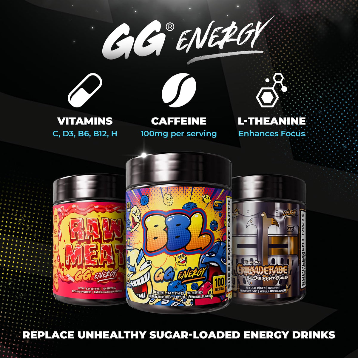 Gamer Supps GG Energy BBL Clooless vue de côté