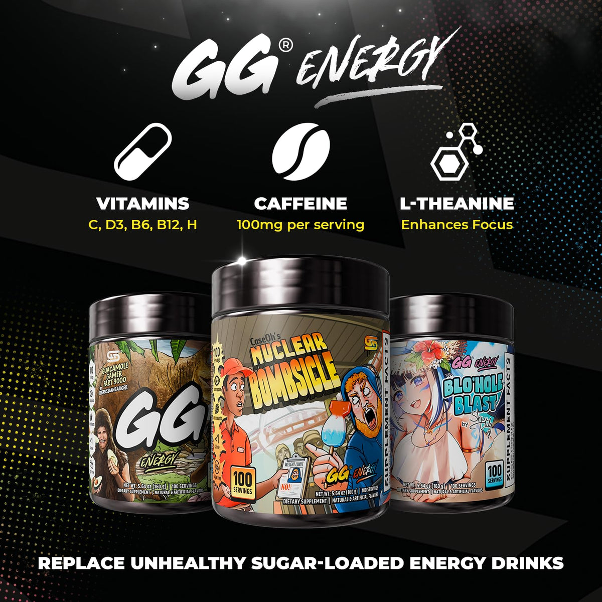 Gamer Supps GG Energy CaseOh's Nuclear Bombsicle en utilisation pendant une session de jeu