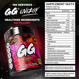 Gamer Supps GG Energy Dragonfruit Punch powder in glass