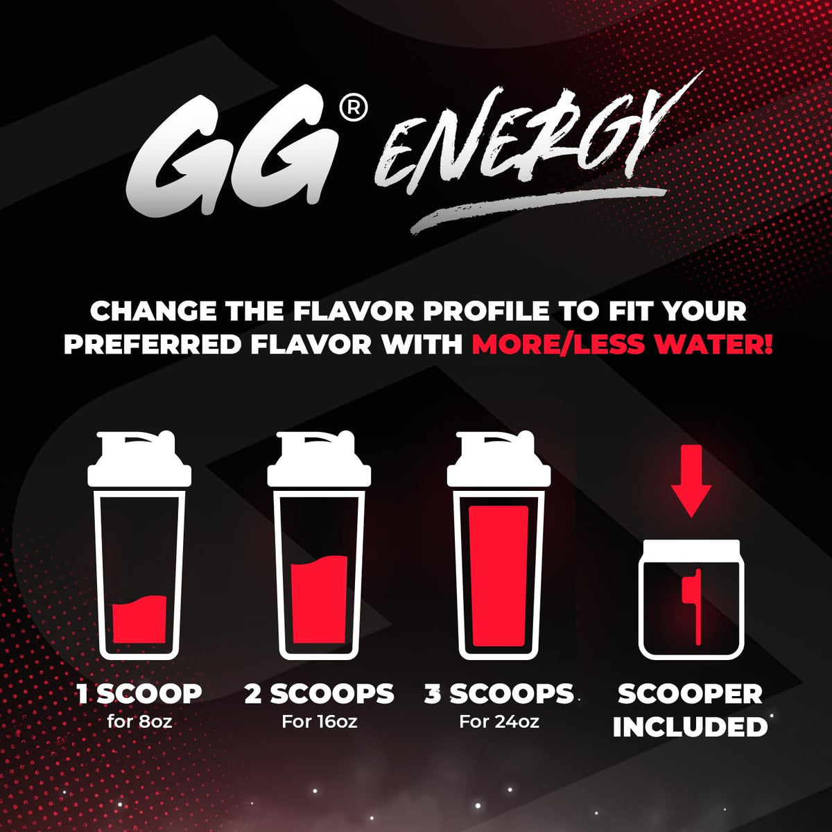 Gamer Supps GG Energy Goof Juice en poudre sur une cuillère