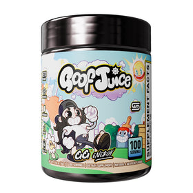 Gamer Supps GG Energy Goof Juice pot vue avant avec étiquette fraise kiwi