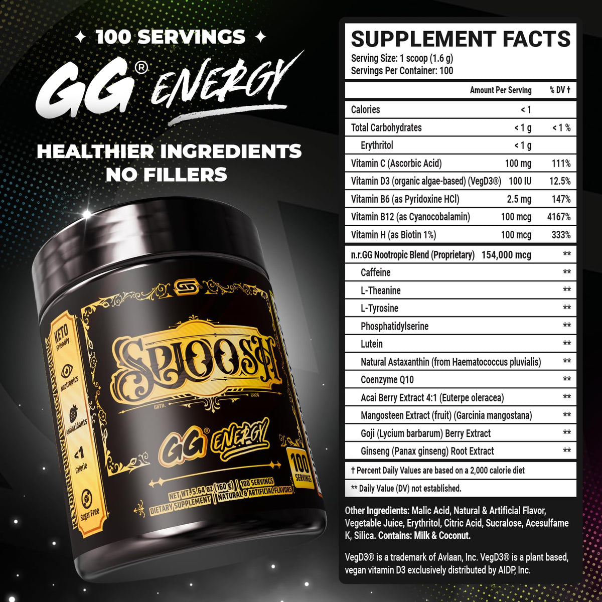 Gamer Supps GG Energy Sploosh en utilisation avec un verre d'eau