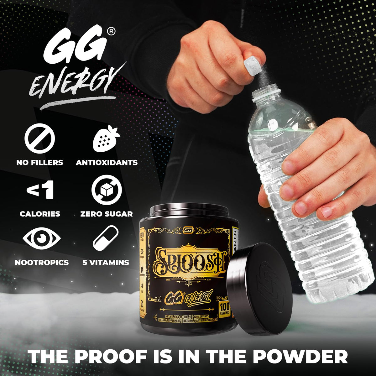 Gamer Supps GG Energy Sploosh mélange en poudre avec cuillère