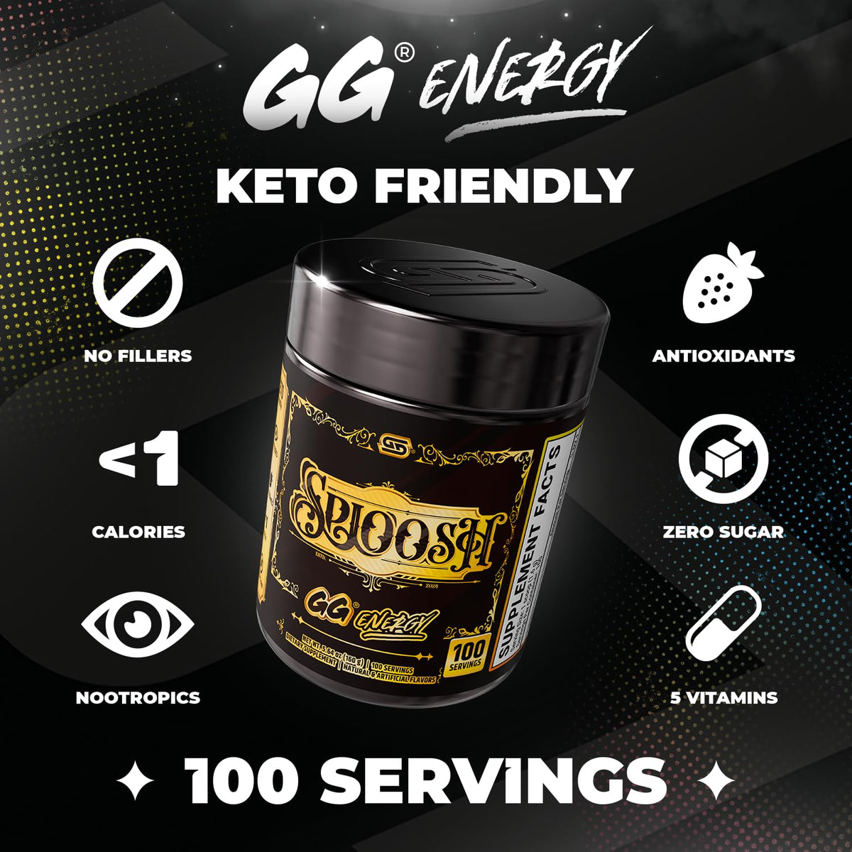 Gamer Supps GG Energy Sploosh poudre au goût coco mangue